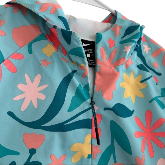 Nike Sportswear Jacket water Repel Floral Printed 1/4 Zip Kangaroo pocket L - Picture 9 of 14